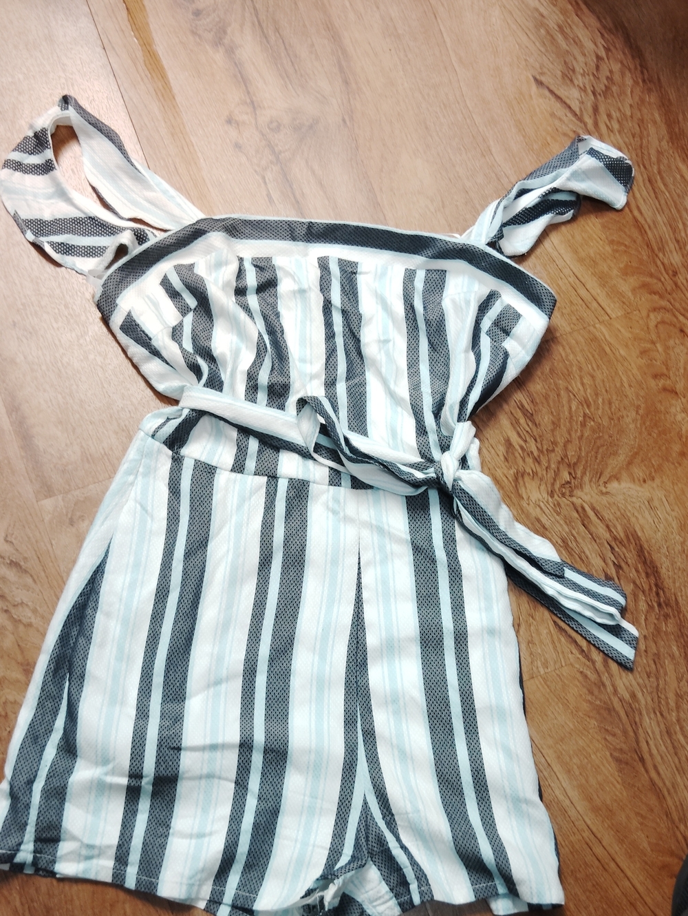 Striped Women’s Romper in Black and White
